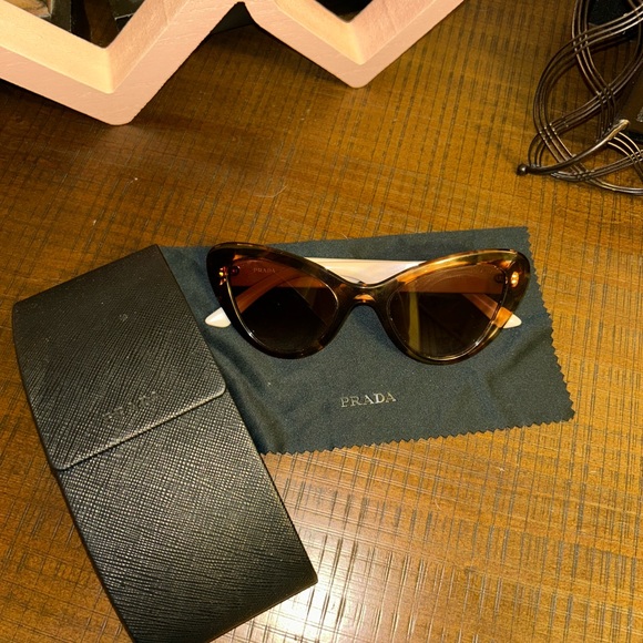 Prada Tortoiseshell Glasses with Pink Sides - Picture 1 of 4